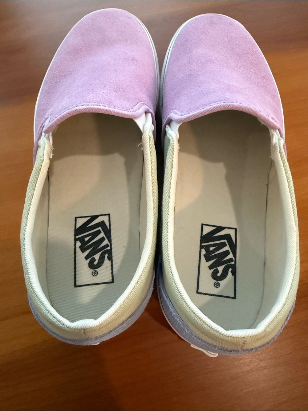 Vans Classic Slip-On Pastel Colorblock Suede Sneakers Women’s - Picture 3 of 7